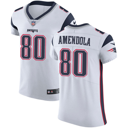 Nike Patriots #80 Danny Amendola White Men's Stitched NFL Vapor Untouchable Elite Jersey